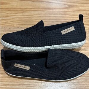 Tommy Bahama Black Knit Slip-Ons